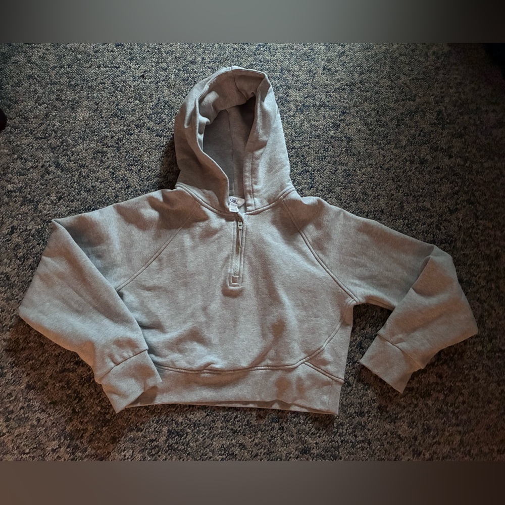 Athleta Girls Gray Half-Zip Hoodie